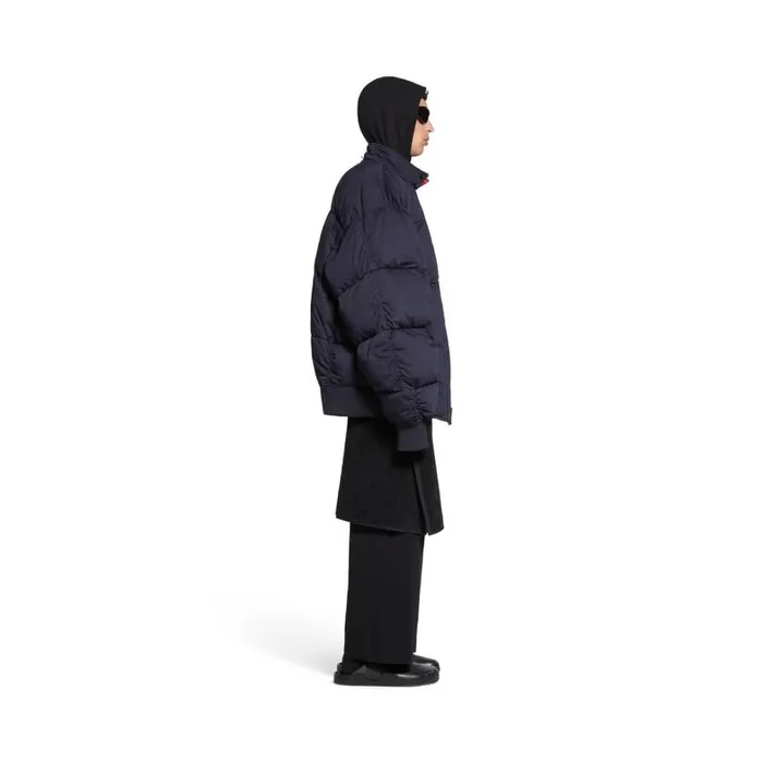Men Coats and Jackets Balenciaga Cutup Harrington Jacket In Dark Blue
