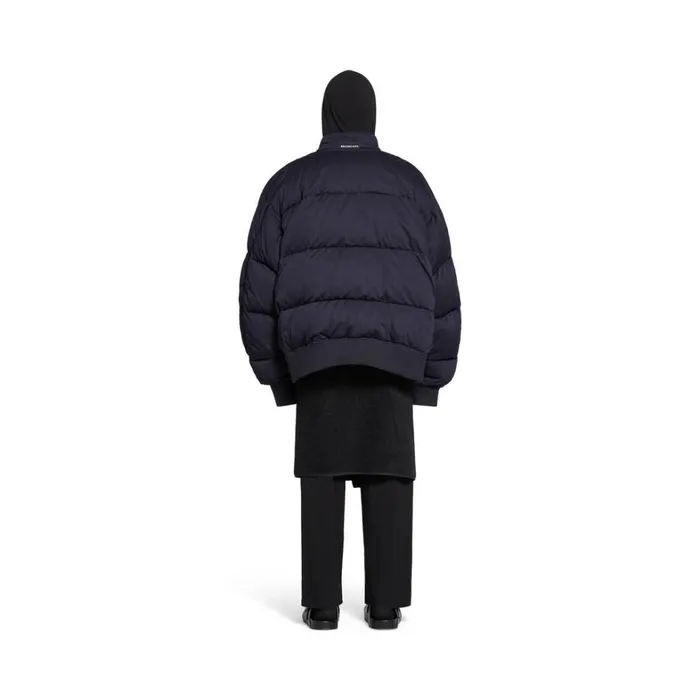 Men Coats and Jackets Balenciaga Cutup Harrington Jacket In Dark Blue