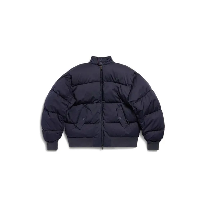 Men Coats and Jackets Balenciaga Cutup Harrington Jacket In Dark Blue