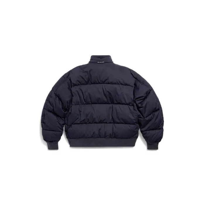 Men Coats and Jackets Balenciaga Cutup Harrington Jacket In Dark Blue