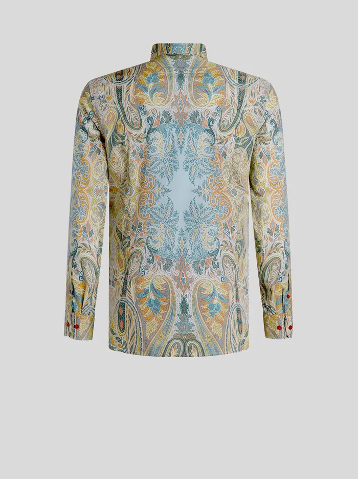 Men Cotton Shirt With Paisely Print Etro Shirts