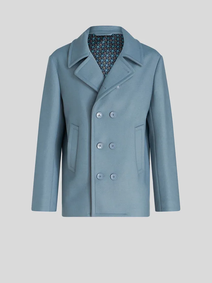Men DoubleBreasted Wool Fabric Jacket Etro Coats And Outerwear