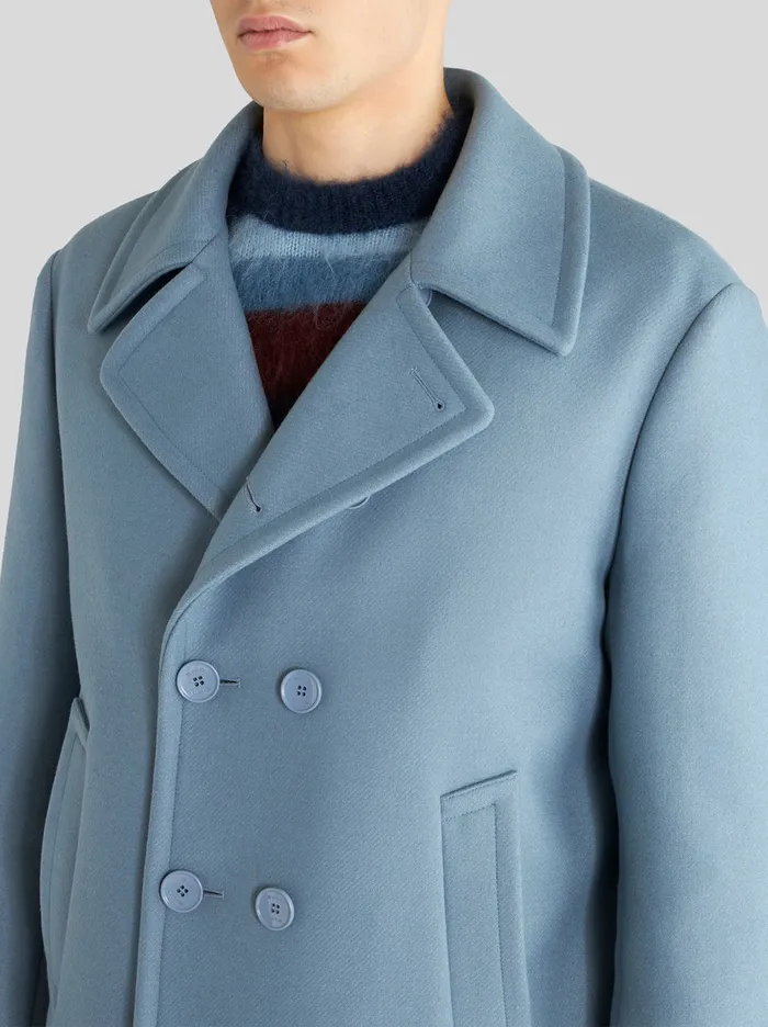 Men DoubleBreasted Wool Fabric Jacket Etro Coats And Outerwear
