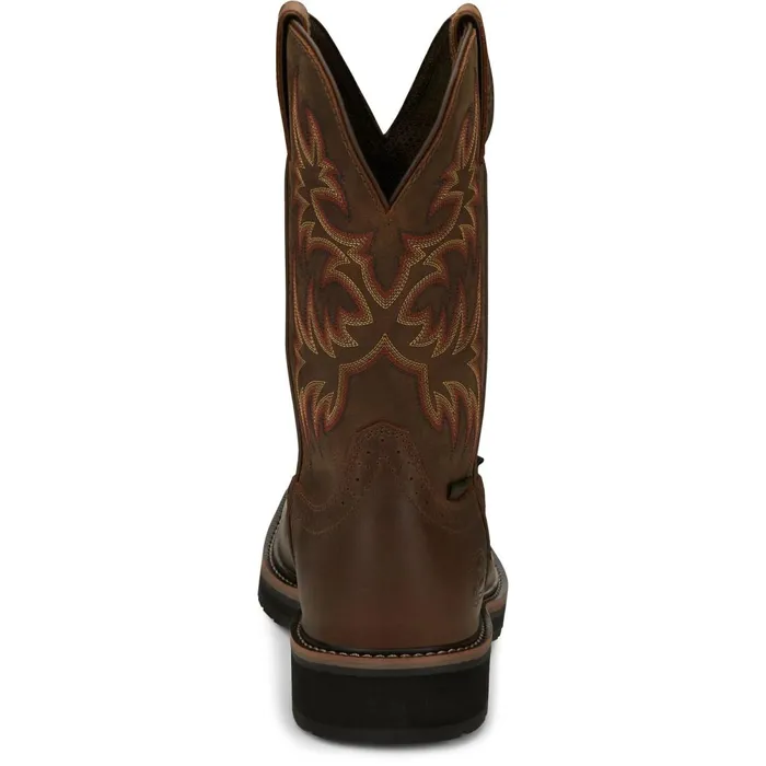 MEN Driller 11034 Waterproof Steel Toe Brown Justin Boots Work