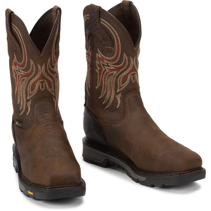 MEN Driscoll 11034 Waterproof Met Guard Steel Toe Pecan Justin Boots Work
