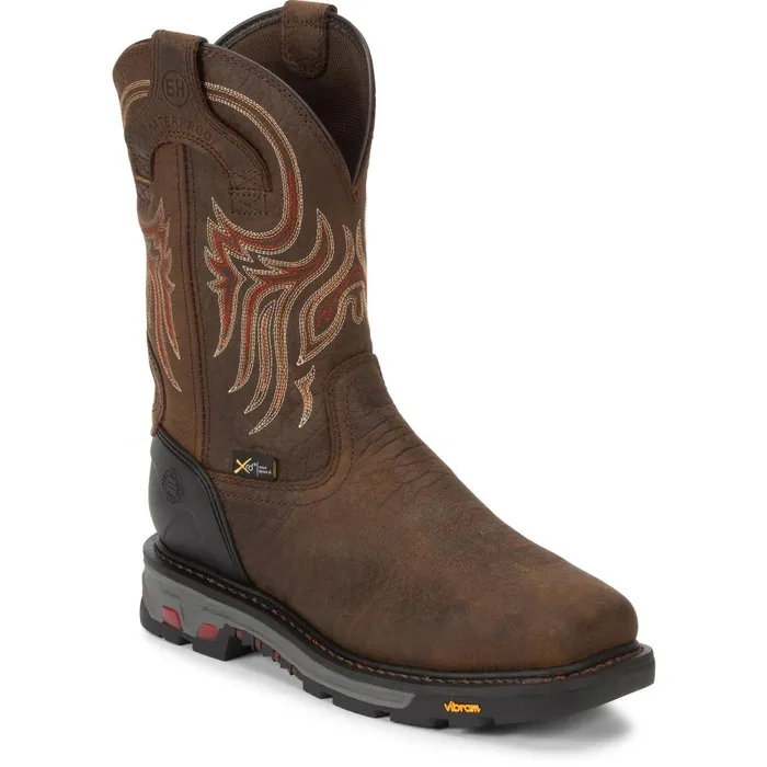 MEN Driscoll 11034 Waterproof Met Guard Steel Toe Pecan Justin Boots Work