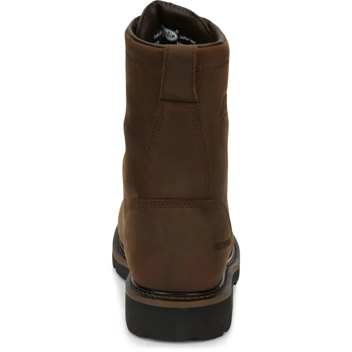 MEN Drywall 8034 Waterproof Steel Toe Brown Justin Boots Work
