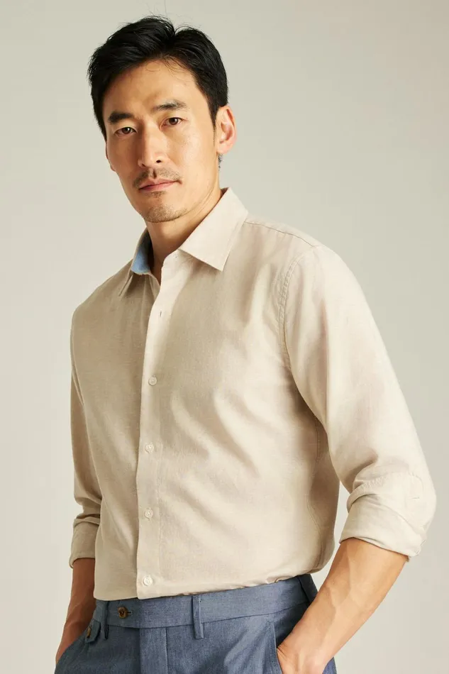 Men Easy Linen Shirt Khaki Bonobos Casual Shirts
