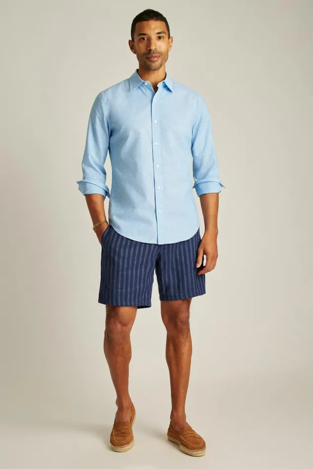 Men Easy Linen Shirt Light Blue Bonobos Casual Shirts