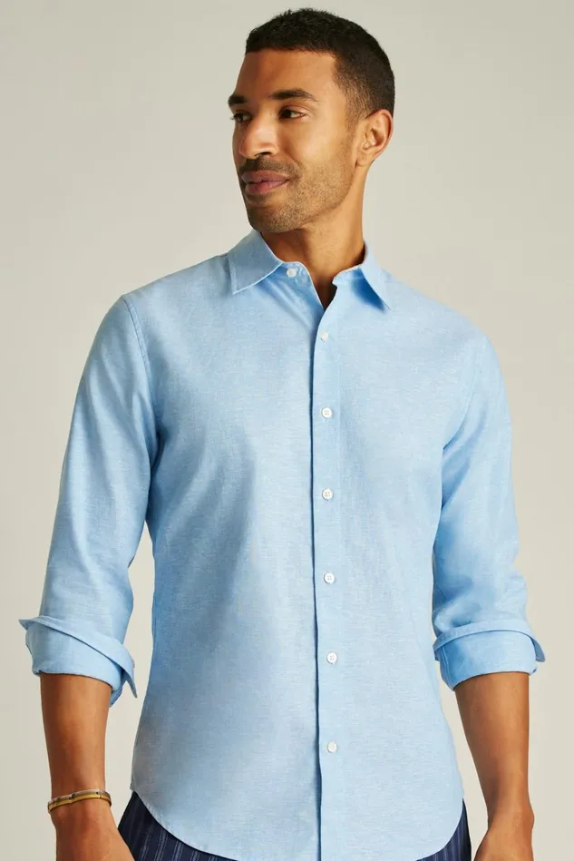 Men Easy Linen Shirt Light Blue Bonobos Casual Shirts