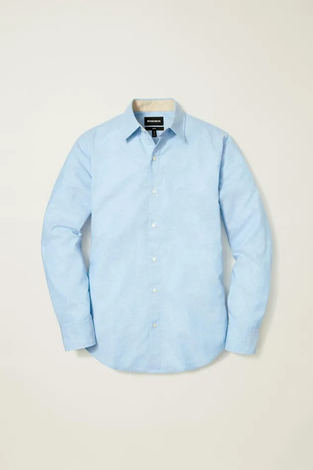 Men Easy Linen Shirt Light Blue Bonobos Casual Shirts