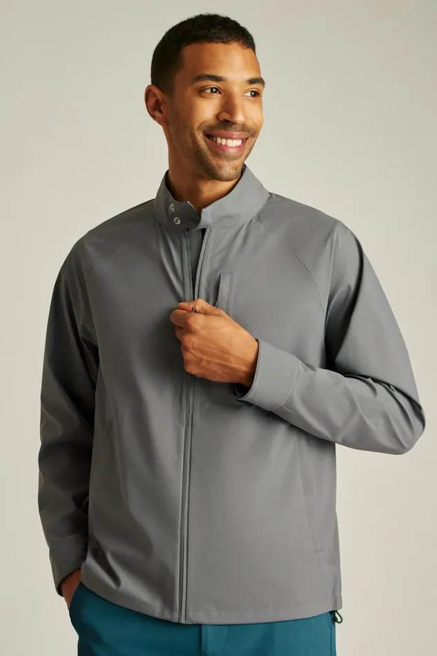 Men Elements Shell Golf Jacket Lava Smoke Dark Grey Bonobos Golf Outerwear and Layering