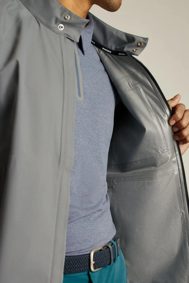 Men Elements Shell Golf Jacket Lava Smoke Dark Grey Bonobos Golf Outerwear and Layering