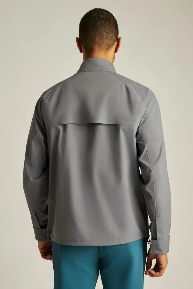 Men Elements Shell Golf Jacket Lava Smoke Dark Grey Bonobos Golf Outerwear and Layering