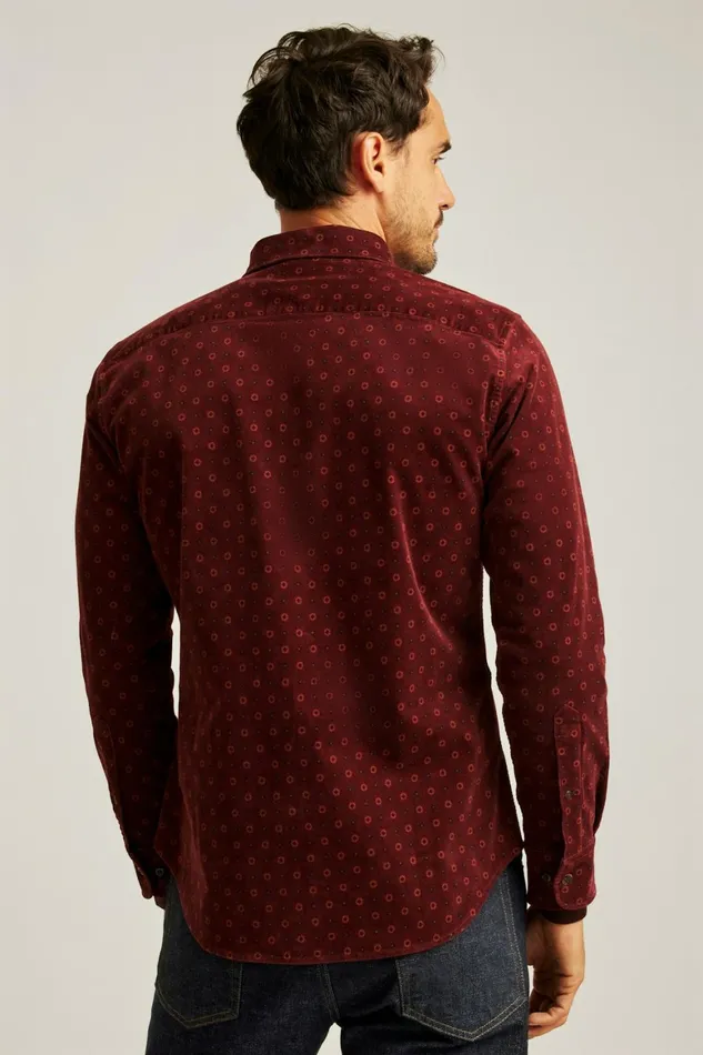 Men Everyday Corduroy Shirt Burgundy Big Sky Geo Bonobos Casual Shirts