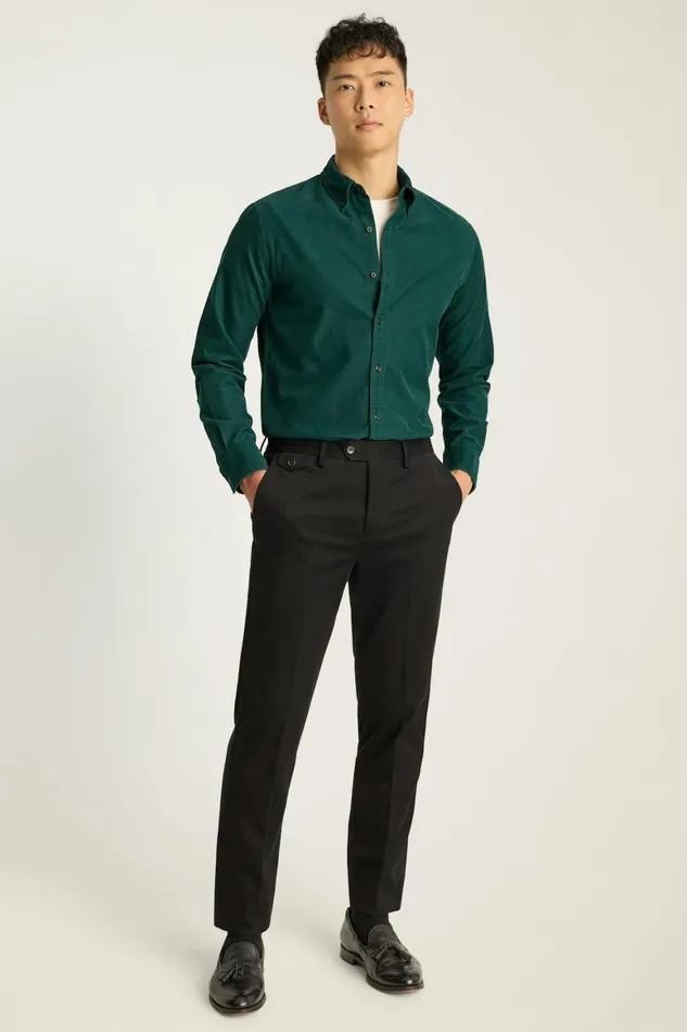 Men Everyday Corduroy Shirt Emerald Green Bonobos Casual Shirts