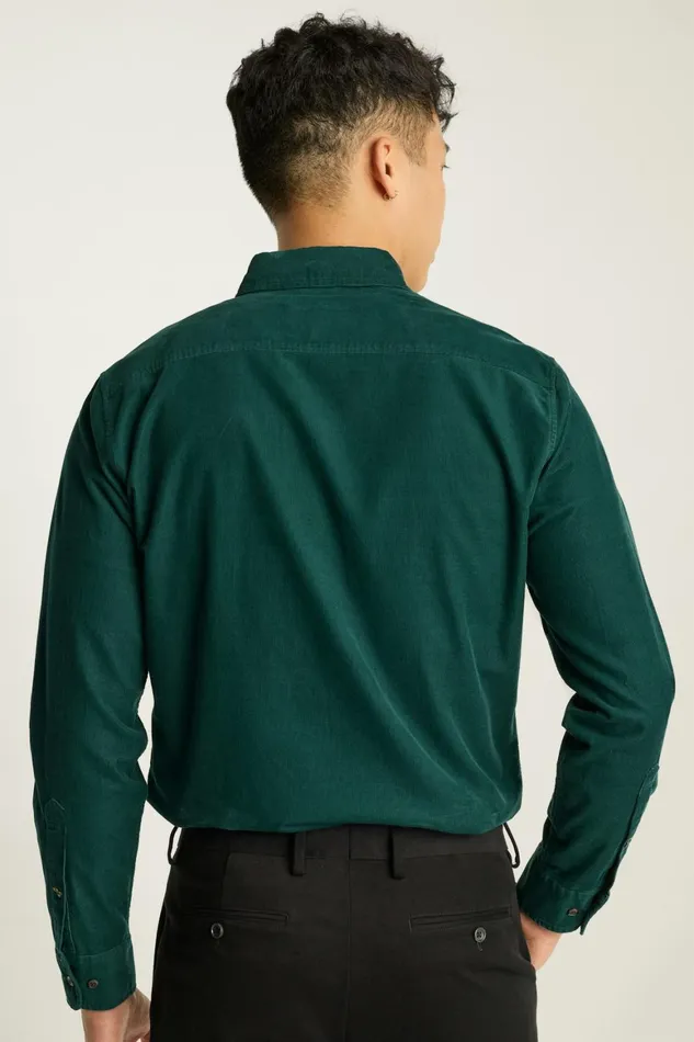 Men Everyday Corduroy Shirt Emerald Green Bonobos Casual Shirts