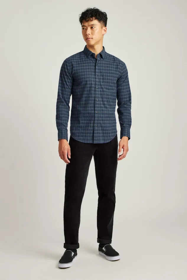 Men Everyday Lightweight Flannel Shirt Blue Gladstone Plaid Bonobos Casual Shirts