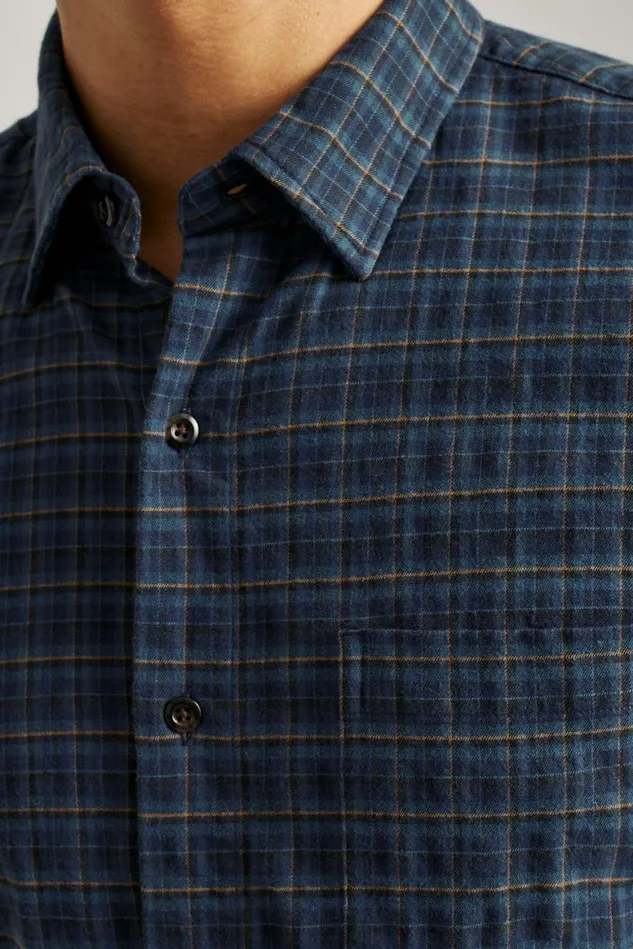 Men Everyday Lightweight Flannel Shirt Blue Gladstone Plaid Bonobos Casual Shirts