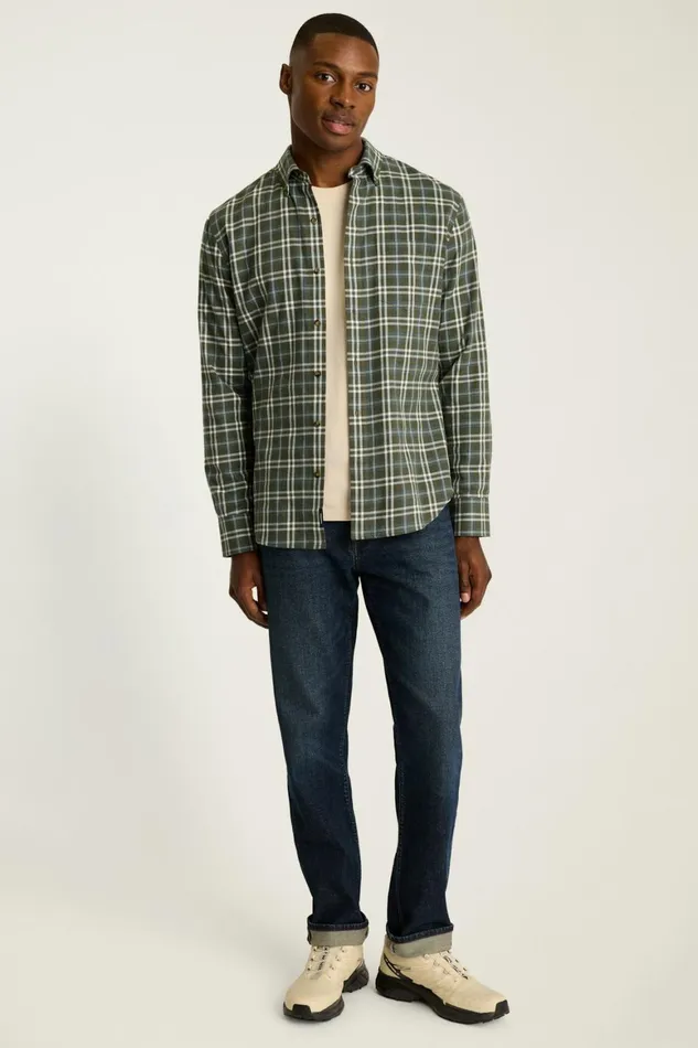 Men Everyday Lightweight Flannel Shirt Teal Grey Plaid Bonobos Overshirts