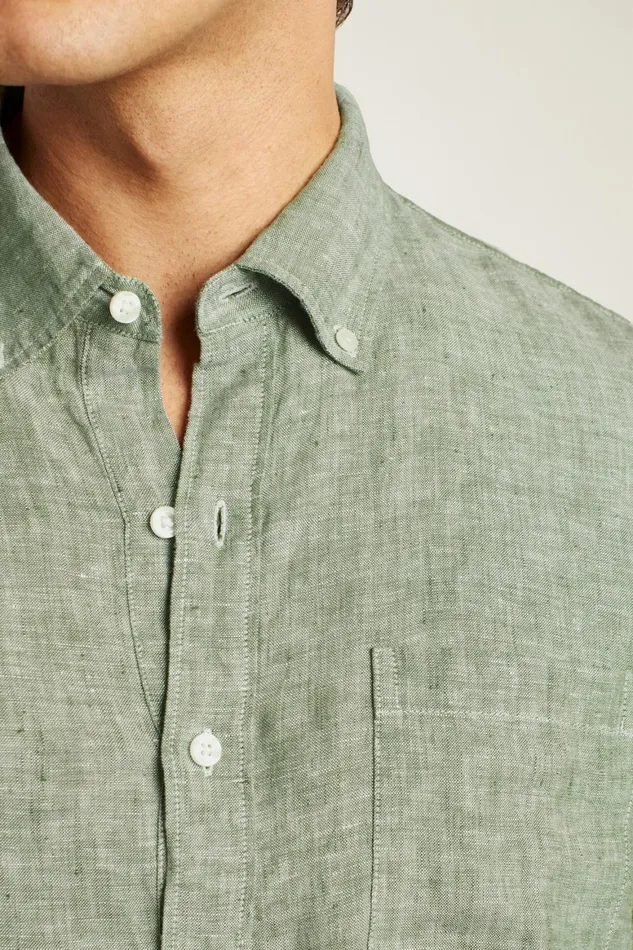 Men Everyday Linen Popover Green Juice Bonobos Casual Shirts