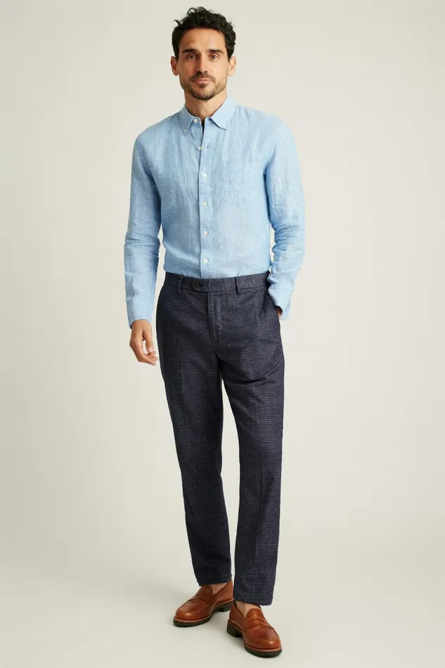 Men Everyday Linen Shirt Beau Blue Bonobos Casual Shirts