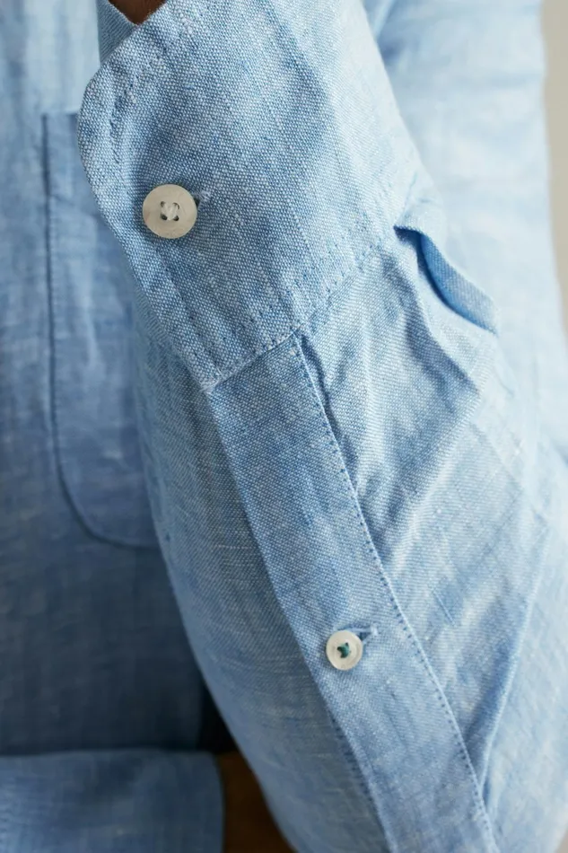 Men Everyday Linen Shirt Beau Blue Bonobos Casual Shirts