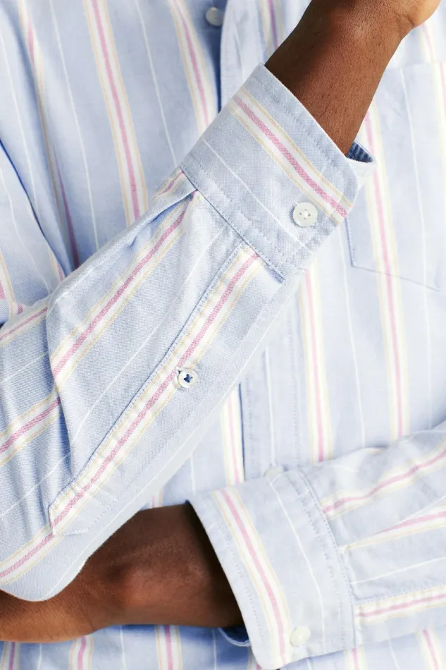 Men Everyday Oxford Shirt Hazy Blue Milos Stripe Bonobos Casual Shirts