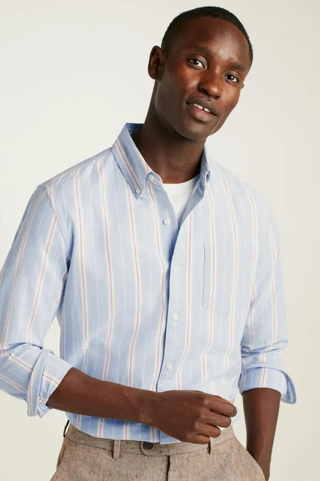 Men Everyday Oxford Shirt Hazy Blue Milos Stripe Bonobos Casual Shirts