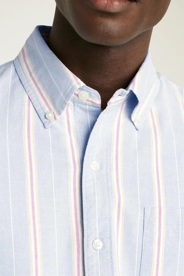 Men Everyday Oxford Shirt Hazy Blue Milos Stripe Bonobos Casual Shirts