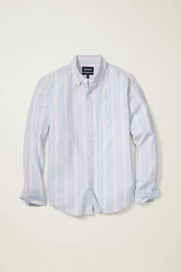 Men Everyday Oxford Shirt Hazy Blue Milos Stripe Bonobos Casual Shirts