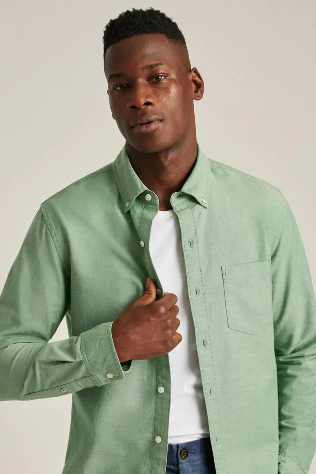 Men Everyday Oxford Shirt Sage Green Bonobos Casual Shirts