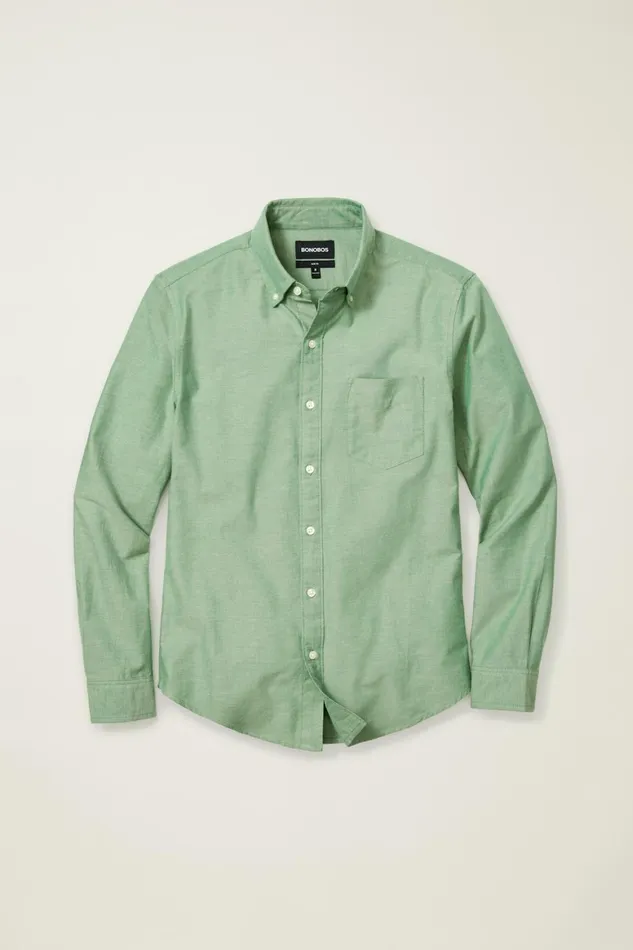Men Everyday Oxford Shirt Sage Green Bonobos Casual Shirts