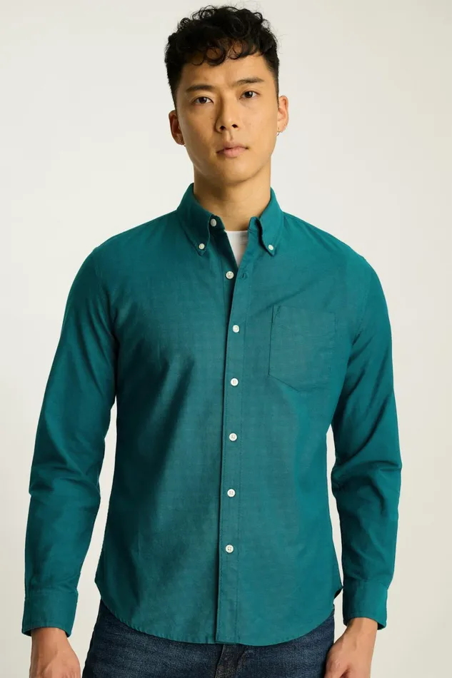 Men Everyday Oxford Shirt Winter Teal Bonobos Casual Shirts