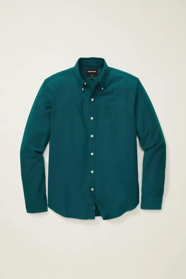 Men Everyday Oxford Shirt Winter Teal Bonobos Casual Shirts