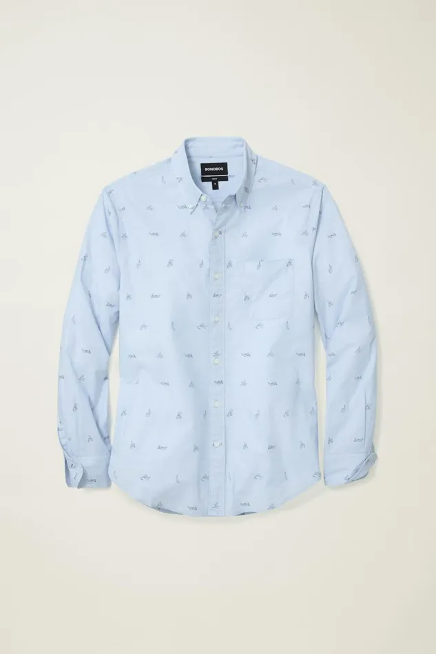Men Everyday Shirt Its Blue Bananas Bonobos Casual Shirts