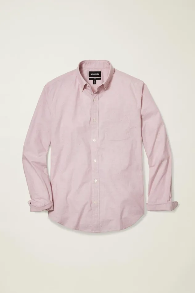 Men Everyday Shirt Mauve Orchid Texture Bonobos Casual Shirts