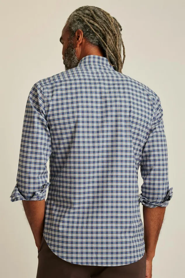 Men Everyday Shirt Navy Brown Plaid Bonobos Casual Shirts