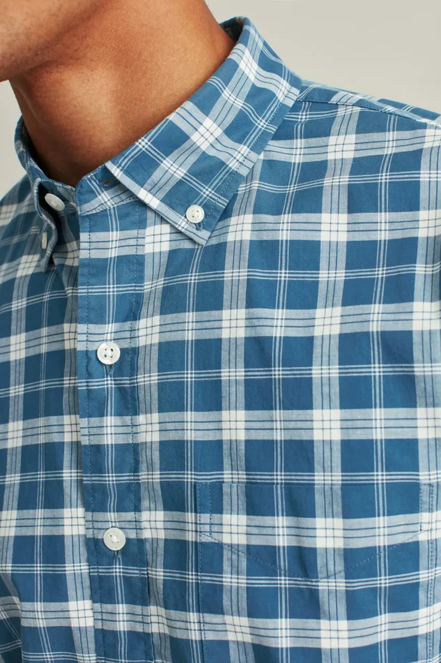 Men Everyday Shirt Navy Springs Plaid Bonobos Casual Shirts