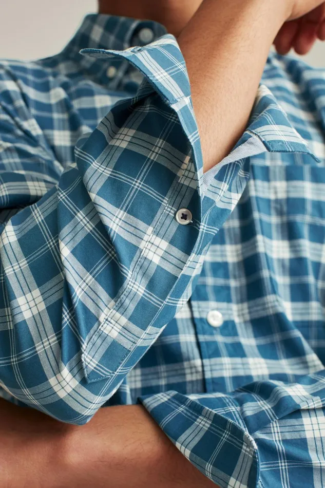 Men Everyday Shirt Navy Springs Plaid Bonobos Casual Shirts