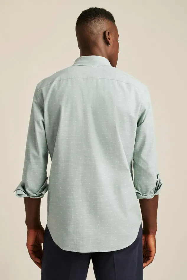 Men Everyday Shirt Sage Chambray Dobby Dot Bonobos Casual Shirts