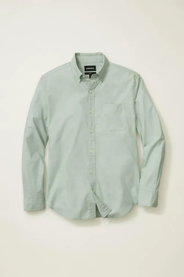Men Everyday Shirt Sage Green End On End Bonobos Casual Shirts