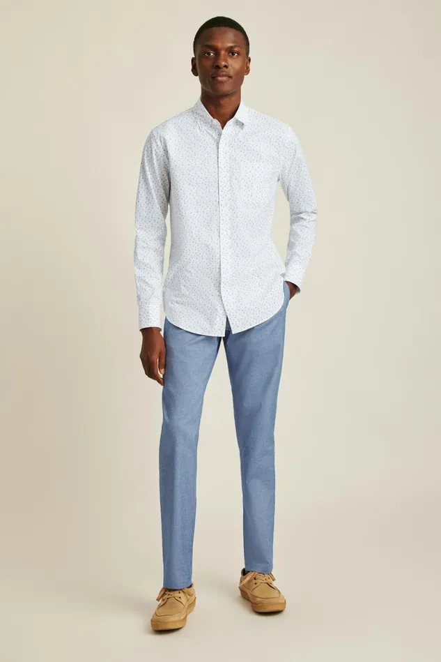 Men Everyday Shirt White And Blue Honeymoon Bonobos Casual Shirts