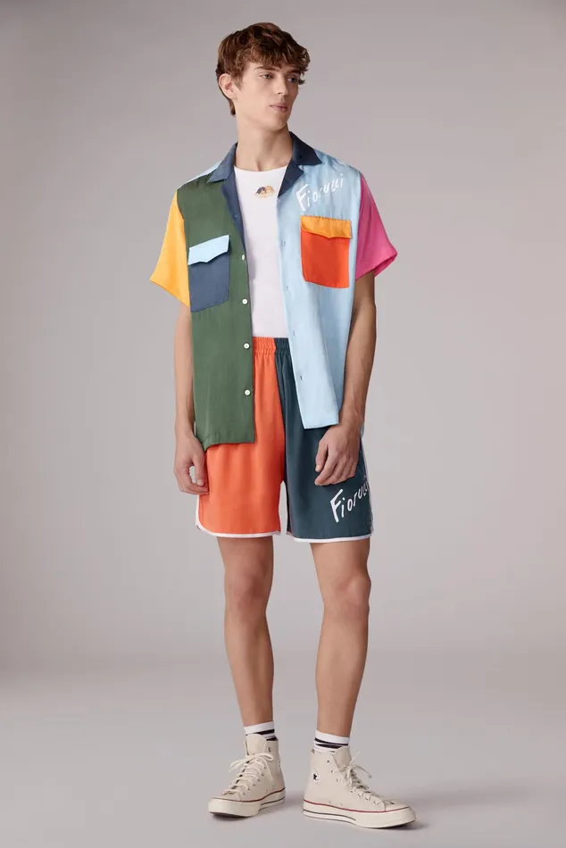 Men Fiorucci Bottoms Colour Block Shorts Multi Men Fiorucci Bottoms Colour Block Shorts Multi