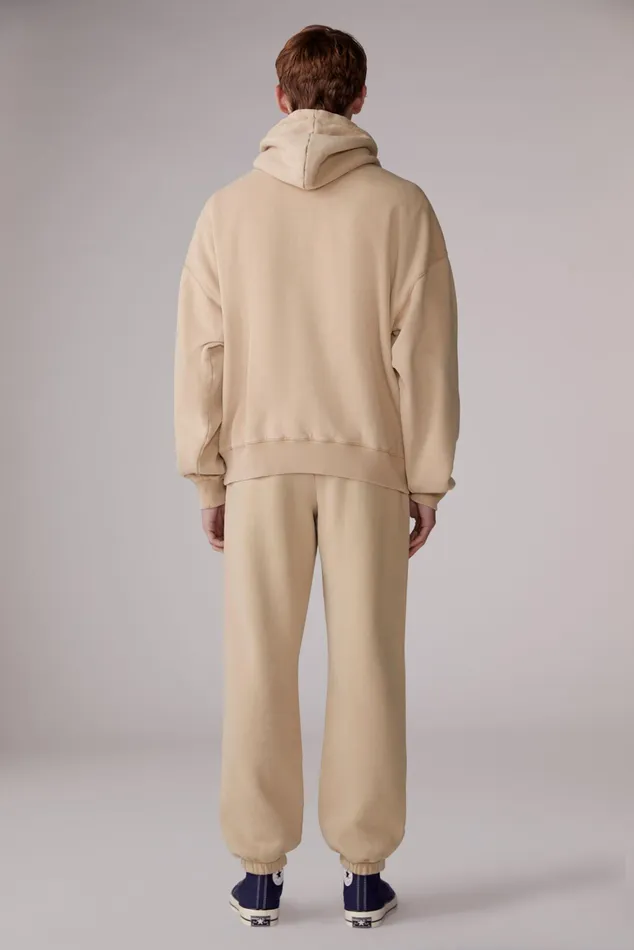 Men Fiorucci Sweatshirts and Hoodies Logo Patch Hoodie Sandwash Men Fiorucci Sweatshirts and Hoodies Logo Patch Hoodie Sandwash