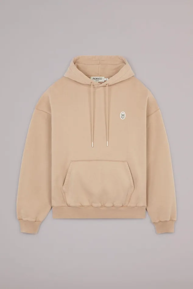 Men Fiorucci Sweatshirts and Hoodies Logo Patch Hoodie Sandwash Men Fiorucci Sweatshirts and Hoodies Logo Patch Hoodie Sandwash