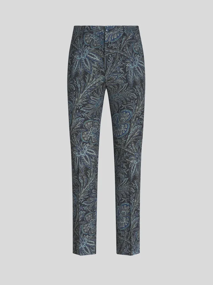 Men Flat Trousers In Virgin Wool Etro Trousers