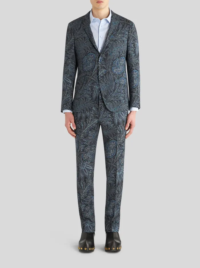 Men Flat Trousers In Virgin Wool Etro Trousers