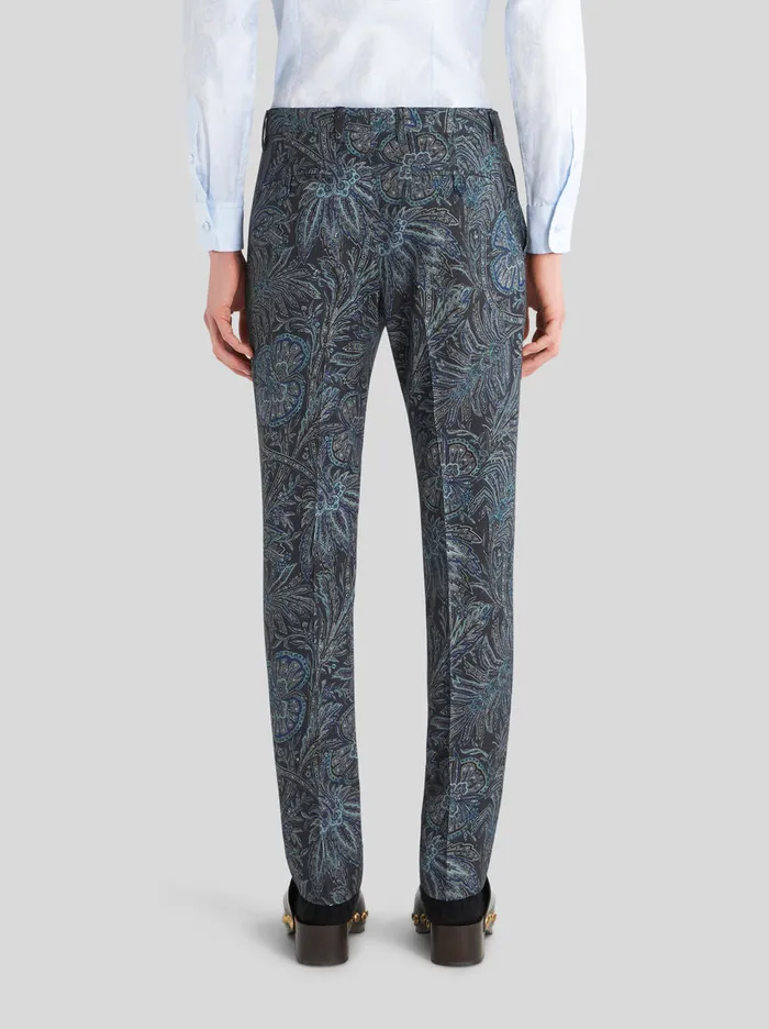 Men Flat Trousers In Virgin Wool Etro Trousers