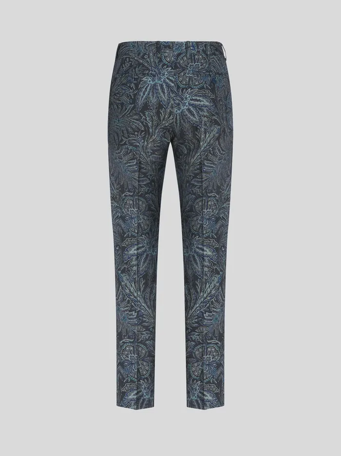 Men Flat Trousers In Virgin Wool Etro Trousers